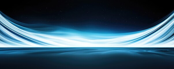 Poster - Galaxy abstract background concept. Abstract design with flowing blue waves and light effects for creative projects.