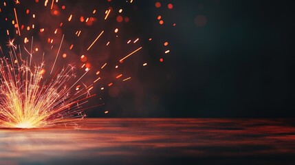 Aufkleber - Burst abstract background concept. Vibrant sparks of light illuminate the dark, creating a mesmerizing visual display.