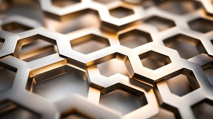 Poster - Abstract Metallic Hexagon Pattern Design