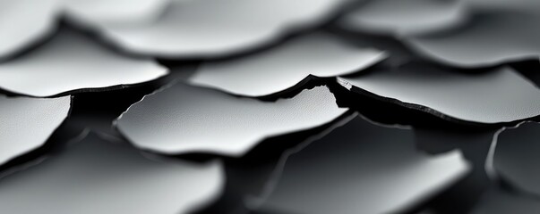 Poster - Grungy abstract background idea. Close-up of overlapping textured scales in shades of black and gray.