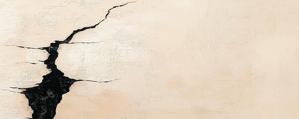 Poster - Grungy abstract background idea. Close-up of textured surface showing unique crack patterns on a wall.
