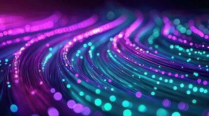Aufkleber - Galaxy abstract background concept. Abstract design with vibrant waves of colorful lights and glowing dots in 3D.