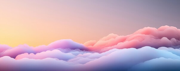 Aufkleber - Galaxy abstract background concept. Serene gradient clouds at sunset, displaying vibrant pink and blue hues in the sky.