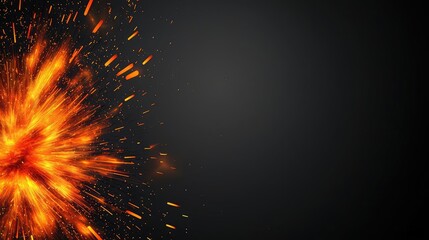 Aufkleber - Burst abstract background concept. Vivid explosion sparks lighting up a dark background for dynamic visual effects.