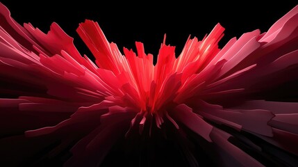 Poster - Burst abstract background concept. Dynamic red abstract art piece with striking angular shapes and vibrant energy.
