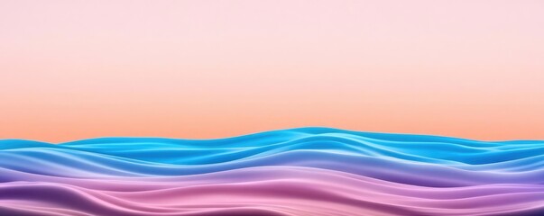 Aufkleber - Galaxy abstract background concept. Serene waves in soft pastel colors create a calming seascape at sunset.