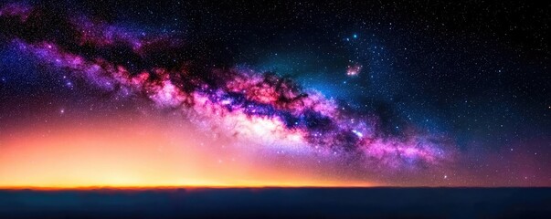 Poster - Galaxy abstract background concept. Stunning view of the galaxy with vibrant colors and cosmic beauty at twilight.