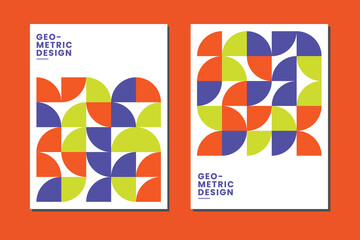 Poster - Modern vector abstract geometric pattern in retro scandinavian style