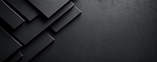 Poster - Grungy abstract background idea. Abstract black background with layered geometric shapes, perfect for design projects.