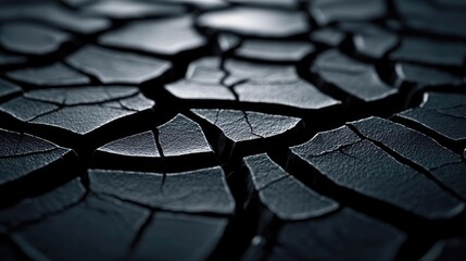 Poster - Grungy abstract background idea. Close-up of cracked soil surface, showcasing texture and dry conditions of the earth.