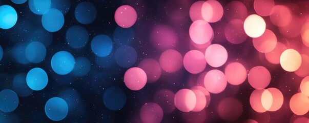 Poster - Galaxy abstract background concept. Vibrant abstract background with colorful bokeh lights in blue and pink hues.