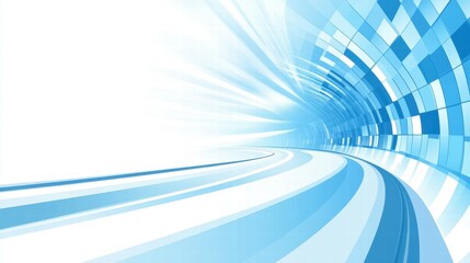 Fototapete - Abstract blue design with dynamic lines and shapes, suggesting movement and technology.