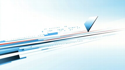 Fototapete - Abstract digital background with dynamic lines and geometric shapes.