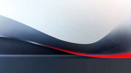 Poster - Abstract design featuring smooth curves and gradients in shades of blue and red.