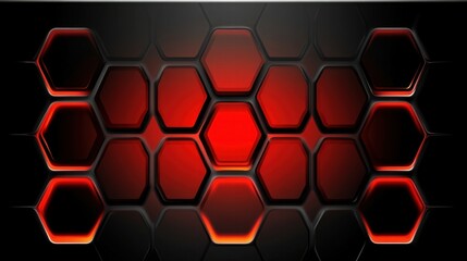 Aufkleber - Abstract design featuring a hexagonal pattern with a gradient of red and black colors.