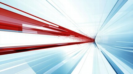 Poster - Abstract design featuring dynamic red and blue lines, suggesting speed and motion.