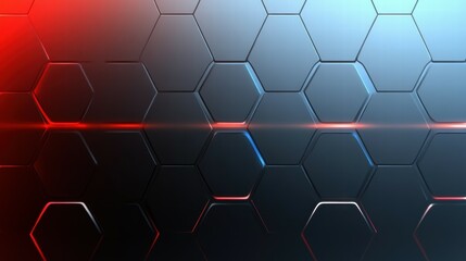 Poster - Abstract hexagonal pattern with a gradient and light effects, suitable for backgrounds.