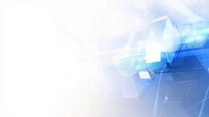 Poster - Abstract blue and white geometric background with a modern design aesthetic.