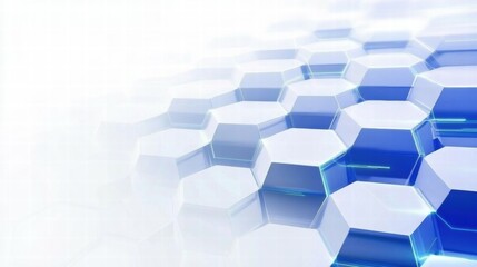 Poster - Abstract hexagonal pattern with blue accents, suitable for technology or graphic design themes.