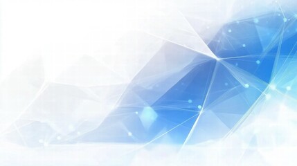 Poster - Abstract blue and white geometric background with light effects for digital design.