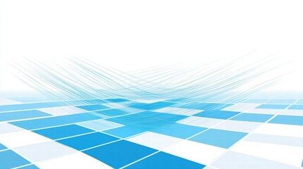 Poster - Abstract blue grid with dynamic lines suggesting movement and depth.