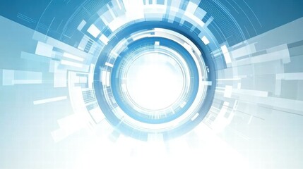 Aufkleber - Abstract digital design featuring concentric circles and lines in blue and white tones.