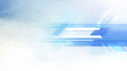 Poster - Abstract blue and white digital background with smooth lines and a futuristic feel.