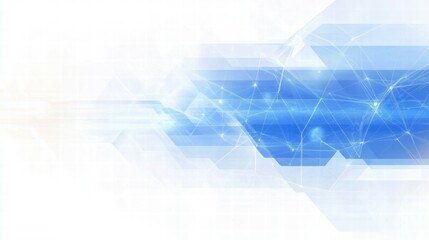 Fototapete - Abstract blue graphic design with geometric shapes and light effects.