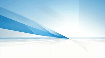 Poster - Abstract design featuring blue geometric shapes against a light background.