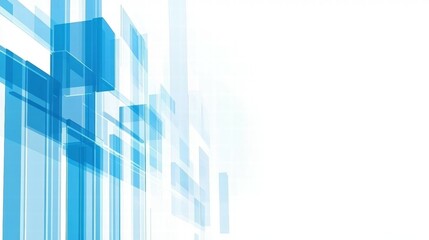 Poster - Abstract blue geometric shapes with a light background, conveying a modern design aesthetic.