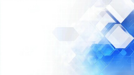 Aufkleber - Abstract blue and white geometric background with hexagonal shapes for design purposes.