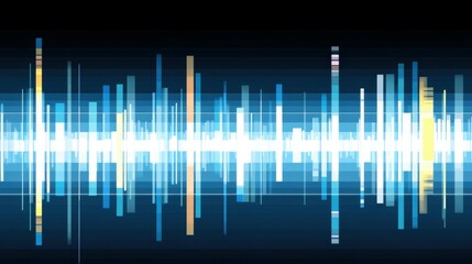 Poster - Abstract sound wave graphic representing audio signals and frequencies.