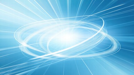 Poster - Bright blue abstract background with swirling light effects.