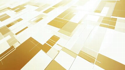 Aufkleber - Abstract geometric pattern in gold and white, suggesting modernity and elegance.