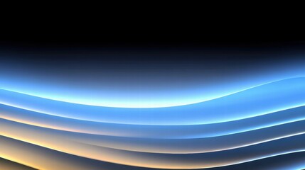 Poster - A smooth gradient of blue and orange waves against a black background.
