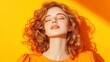 © mongkonchai - Captivating portrait of a young woman enjoying sunshine urban setting fashion photography bright colors and warm vibes