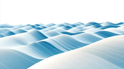 Aufkleber - Abstract wave pattern in shades of blue, suggesting fluidity and calmness.