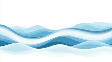 Aufkleber - Abstract waves in varying shades of blue, creating a serene and calming visual effect.