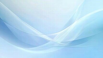 Poster - Soft blue abstract design with flowing curves and gradients for a calming effect.