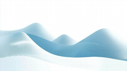 Poster - Abstract blue waves create a serene and modern visual landscape.