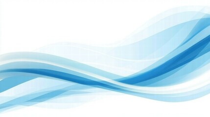 Poster - Abstract blue wave design with smooth gradients for backgrounds or graphic elements.