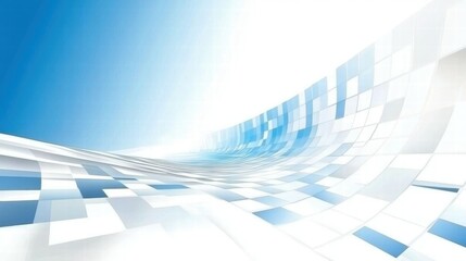 Poster - Abstract blue and white wave pattern with a modern, digital feel.