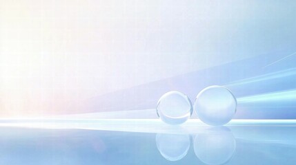 Poster - Abstract image featuring translucent spheres on a soft gradient background.