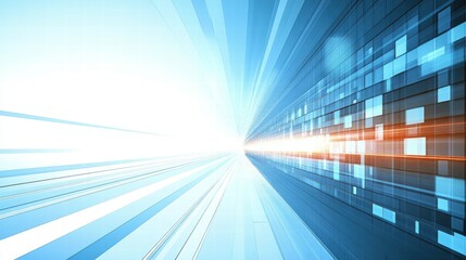 Aufkleber - Abstract digital background with lines and light effects suggesting speed and technology.