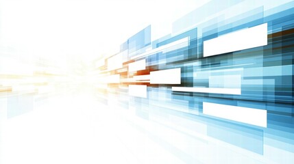 Aufkleber - Abstract digital background with blue and orange lines creating a sense of motion and depth.