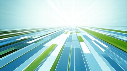 Poster - Abstract digital design with lines and light, conveying speed and technology.