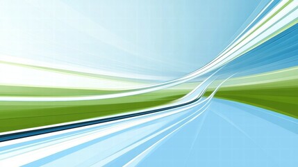 Poster - Abstract design with flowing lines and gradients in blue and green hues.