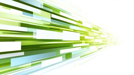 Poster - Abstract graphic design featuring dynamic green and blue lines suggesting motion and energy.