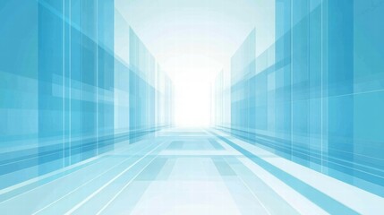 Poster - Abstract blue geometric background with a sense of depth and perspective.