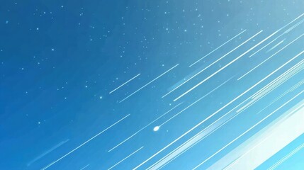 Poster - A dynamic blue background with streaks resembling shooting stars or light trails.